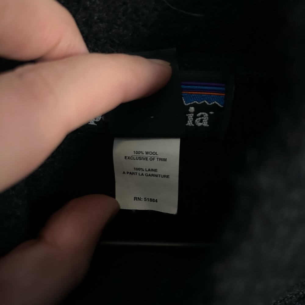 Patagonia Wool Zip Up Jacket Black Size L - Picture 8 of 8
